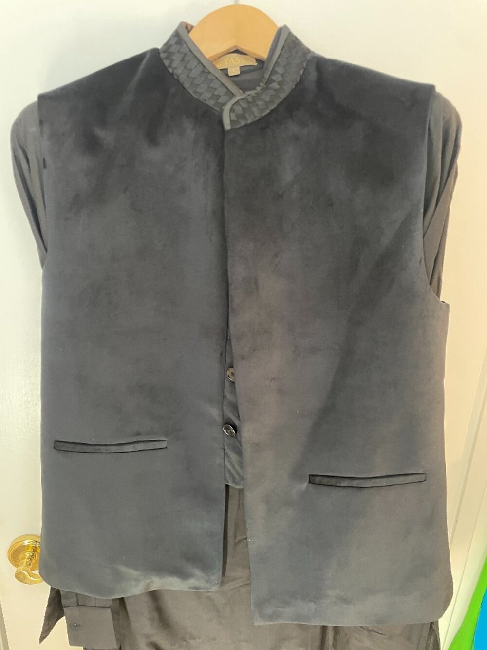 black velvet nehru jacket perfect condition